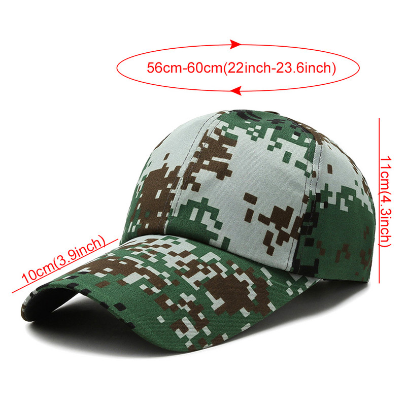 Ρυθμιζόμενο ανδρικό γυναικείο καμουφλάζ Στρατού τακτικό καπέλο μπέιζμπολ Υπαίθρια πεζοπορία σε ζούγκλα Κυνήγι Snapback Sun Hat Casual Cap Military Hat