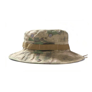 Тактическа мъжка камуфлажна армейска военна шапка Boonie Bush Jungle Sun Hat Външна шапка за туризъм и риболов Класическа кръгла шапка