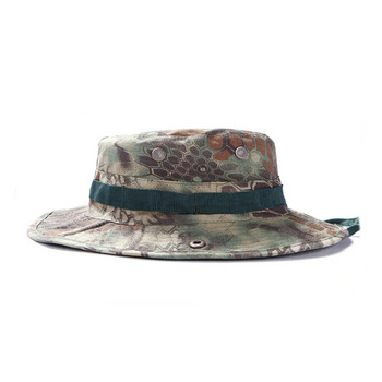 Тактическа мъжка камуфлажна армейска военна шапка Boonie Bush Jungle Sun Hat Външна шапка за туризъм и риболов Класическа кръгла шапка