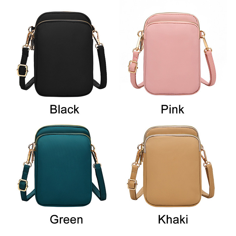 Naiste 3-kihiline mood reguleeritav rihm Oxfordi riidest Crossbody käekott Telefonikott Ühe õlaga mini tõmblukuga rahakott rahakott iga päev