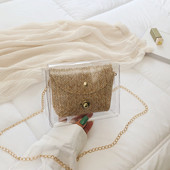 Zselés táska női táska új tavaszi 2022 új divatlánc kis négyzet alakú táska átlós válltáska