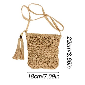 Дамски чанти Messenger Ins Hot Sale Hollow Out Woven Single shoulder Crossbody Tassel Beach Casual Straw Bag for Women girl bag