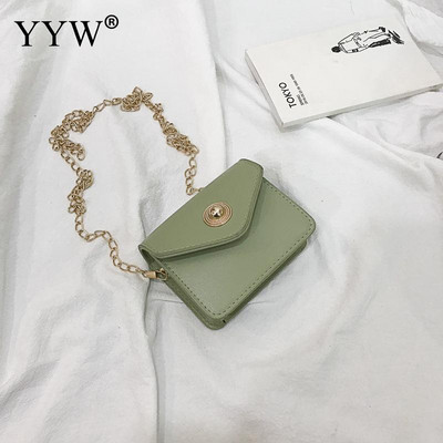 Мини дамска чанта за през рамо от изкуствена кожа Малки чанти за през рамо Висококачествена дамска чанта за момичета Ежедневни чанти Едноцветни водоустойчиви