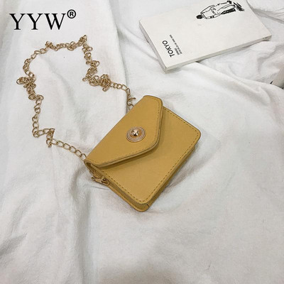 Мини дамска чанта за през рамо от изкуствена кожа Малки чанти за през рамо Висококачествена дамска чанта за момичета Ежедневни чанти Едноцветни водоустойчиви