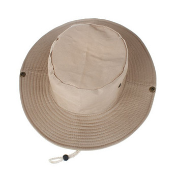 Външни мъжки шапки Риболовна шапка Едноцветна широка периферия Анти-UV плажни шапки за слънце Дамска шапка с кофа Лятна есенна шапка за туризъм Къмпинг