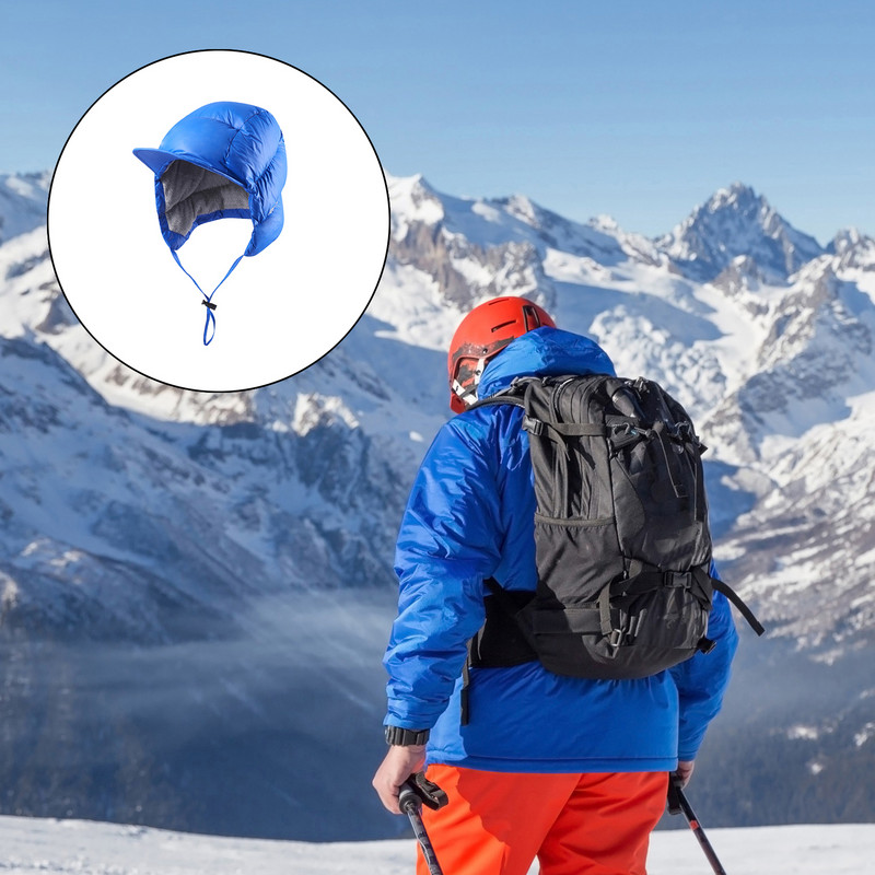 Tuulekindel Duck Down Peaked Caps Müts Suusa alla kõrvaklapiga mütsid Soojad ülikerged rattasõiduks Telkimiseks Suusatamiseks Jalgrattaks Mehed Naised Külma ilmaga