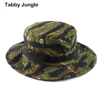 Kamufliažinė Boonie skrybėlė Taktinė JAV armijos kibiro kepurės Karinės daugiakamerės Panamos vasaros kepurė Medžioklė Žygiai Lauke Camo Kepurės nuo saulės Vyrai