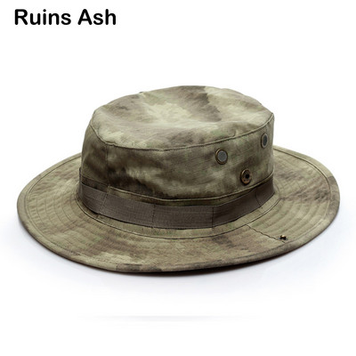 Kamufliažinė Boonie skrybėlė Taktinė JAV armijos kibiro kepurės Karinės daugiakamerės Panamos vasaros kepurė Medžioklė Žygiai Lauke Camo Kepurės nuo saulės Vyrai