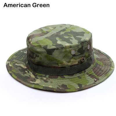 Kamufliažinė Boonie skrybėlė Taktinė JAV armijos kibiro kepurės Karinės daugiakamerės Panamos vasaros kepurė Medžioklė Žygiai Lauke Camo Kepurės nuo saulės Vyrai