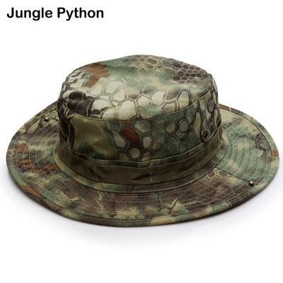 Kamufliažinė Boonie skrybėlė Taktinė JAV armijos kibiro kepurės Karinės daugiakamerės Panamos vasaros kepurė Medžioklė Žygiai Lauke Camo Kepurės nuo saulės Vyrai
