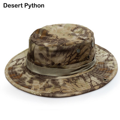 Kamufliažinė Boonie skrybėlė Taktinė JAV armijos kibiro kepurės Karinės daugiakamerės Panamos vasaros kepurė Medžioklė Žygiai Lauke Camo Kepurės nuo saulės Vyrai