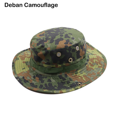 Kamufliažinė Boonie skrybėlė Taktinė JAV armijos kibiro kepurės Karinės daugiakamerės Panamos vasaros kepurė Medžioklė Žygiai Lauke Camo Kepurės nuo saulės Vyrai