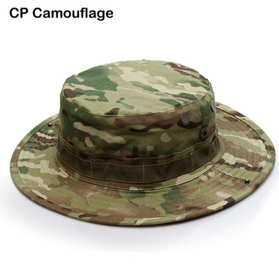 Kamufliažinė Boonie skrybėlė Taktinė JAV armijos kibiro kepurės Karinės daugiakamerės Panamos vasaros kepurė Medžioklė Žygiai Lauke Camo Kepurės nuo saulės Vyrai