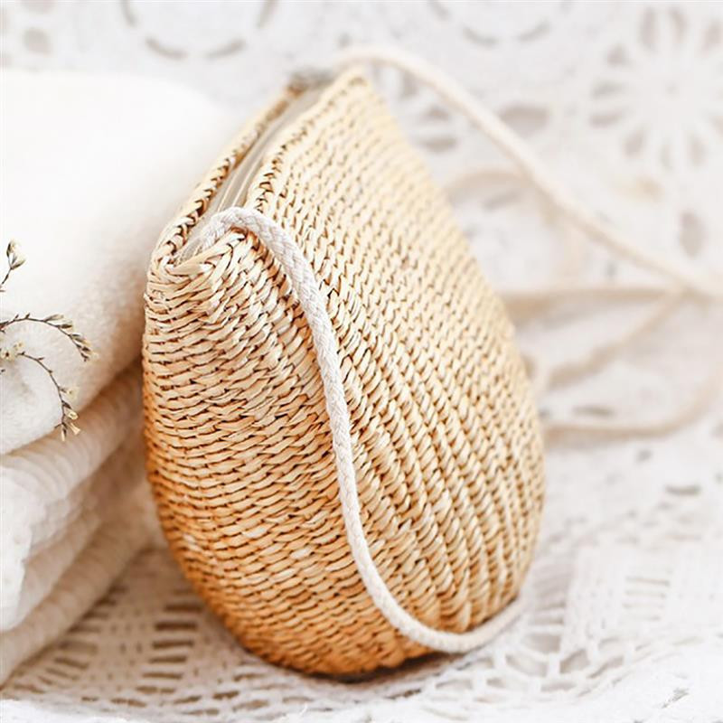 Suvemood Wild Casual Messenger kotid Retro käsitsi valmistatud õlgkott Loominguline kootud rotangist õlgedest kaasaskantav Crossbody kott reisimiseks