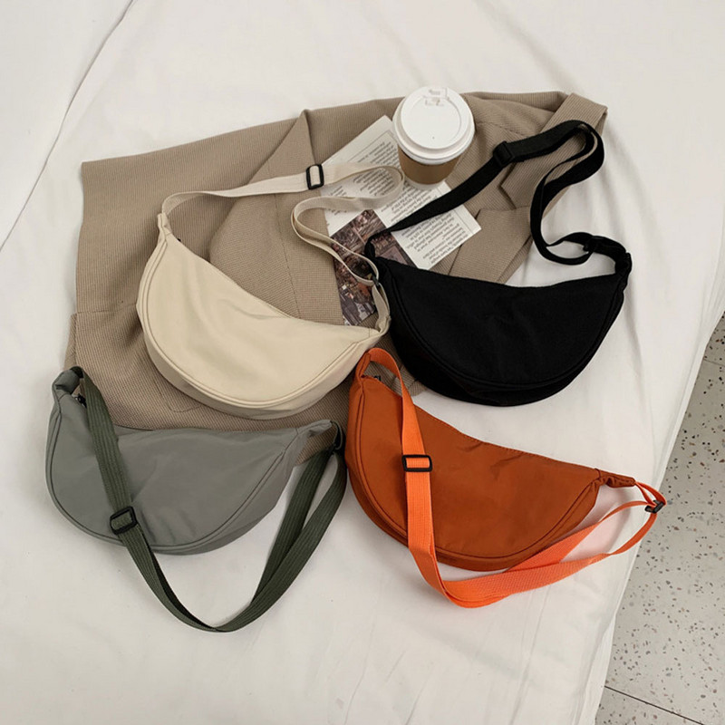 Naiste nailonist Sling Hobos kott, neutraalne, suure mahutavusega mood Street New õlakotid Crossbody Travel Messenger mitmekülgne rahakott