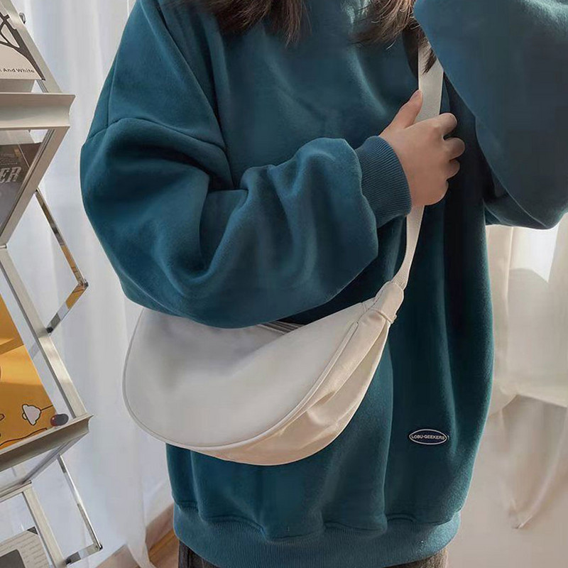 Naiste nailonist Sling Hobos kott, neutraalne, suure mahutavusega mood Street New õlakotid Crossbody Travel Messenger mitmekülgne rahakott