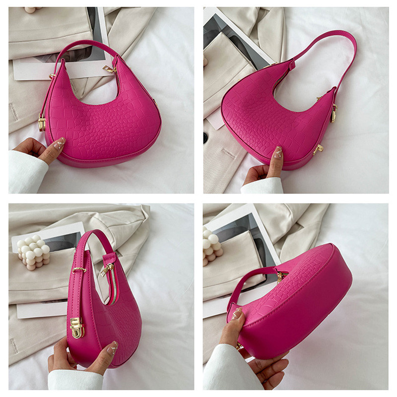 2023. nyár divattrend hónaljtáskák női egyszínű PU bőr válltáska Női kis kézitáskák felső fogantyús táskák