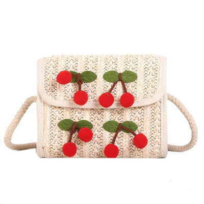 2019. aasta uus mood Wild Casual Cherry dekoratiivne õlgõlakott naistele Crossbody kott Uued rannakotid väljas reisimiseks
