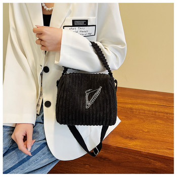 Дамска кадифена ретро чанта през рамо за жени Малка памучна платнена дамска чанта Ежедневна голяма дамска чанта за през тялото Дамски чанти с цип
