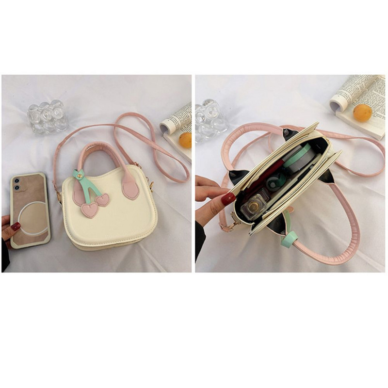 Kuumad uued kvaliteetsed PU õlakotid Mood armsad väikesed kirssist käekotid Naiste värviline Crossbody käekott naistele