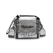 ELVASEK Дамски чанти Дамски 2020 г. Нови диви наклонени чанти през рамо с широка презрамка с букви Модна цветна ежедневна чанта с цип