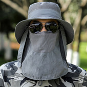 Șepci de pescuit pentru bărbați, detașabilă, pălărie cu găleată, șapcă de drumeție, vară Panama, pălărie pentru soare, șapci de plajă, respirabile, cu uscare rapidă