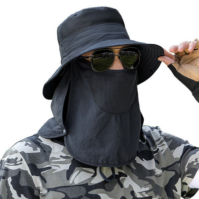 Șepci de pescuit pentru bărbați, detașabilă, pălărie cu găleată, șapcă de drumeție, vară Panama, pălărie pentru soare, șapci de plajă, respirabile, cu uscare rapidă