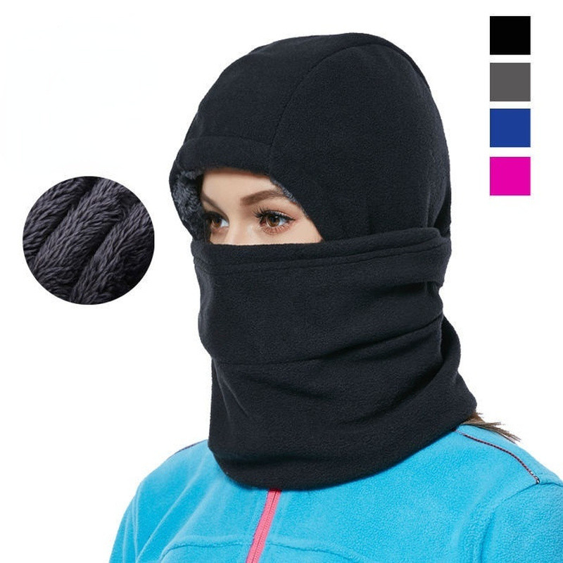 2022 Зимна шапка за мъже, жени, поларен шал, шапка с врата, по-топла, дебела, туризъм, бягане, колоездене, шапка, ски маска, качулка, наушници, ветроустойчива