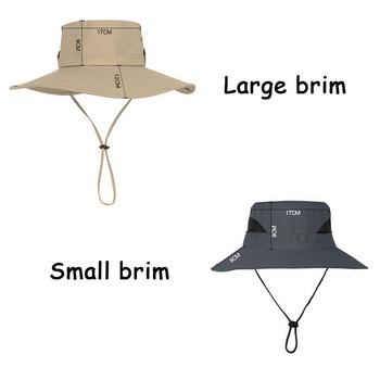 Модни шапки Soild Color Bucket Hats Водоустойчиви широки периферии мъжки анти-UV бързосъхнещи риболовни туризъм дамски дишащи плажни летни шапки