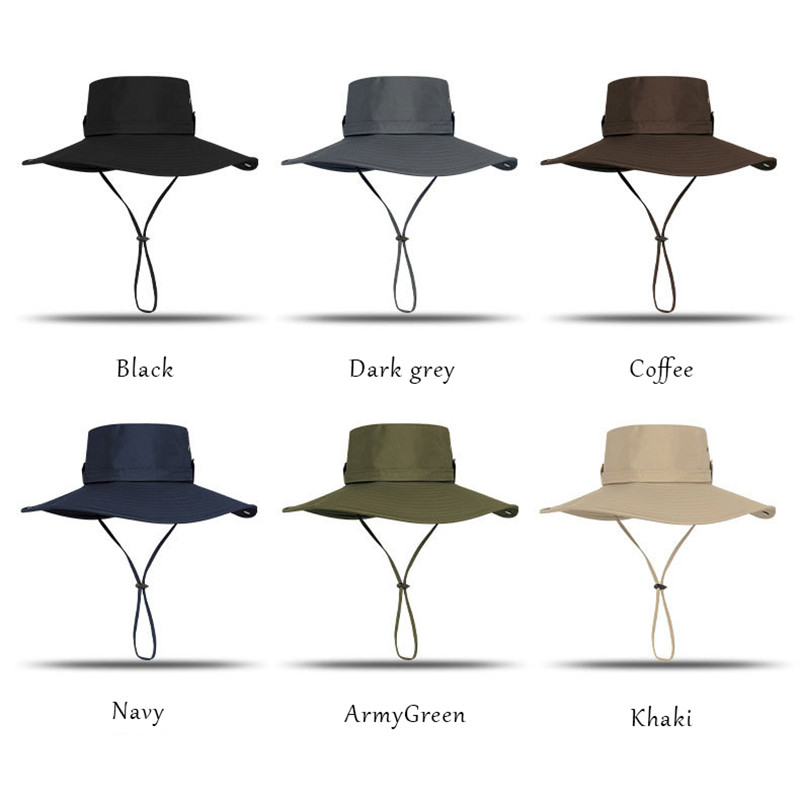 Fashion Soild Color Vödörsapkák Vízálló, széles karimájú férfi UV-álló, gyorsan száradó horgászat túrázás női légáteresztő nyári nyári sapkák