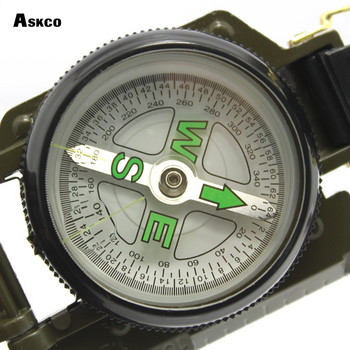 Askco Portable Army Green Folding Lens Compass Metal Military Marching Lensatic Camping Compass New Hot Selling