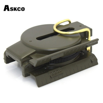 Askco Portable Army Green Folding Lens Compass Metal Military Marching Lensatic Camping Compass New Hot Selling