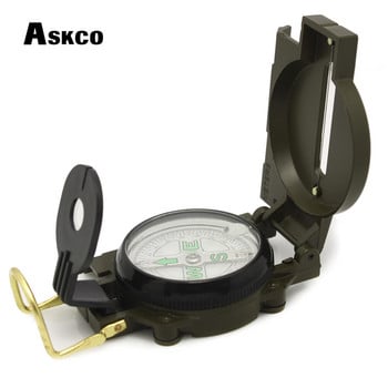 Askco Portable Army Green Folding Lens Compass Metal Military Marching Lensatic Camping Compass New Hot Selling