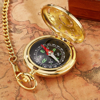 Πολυλειτουργικό ρολόι τσέπης Flip Open Survival Compass για άνδρες Ρετρό πυξίδα ρολογιού τσέπης με κούμπωμα Dropship