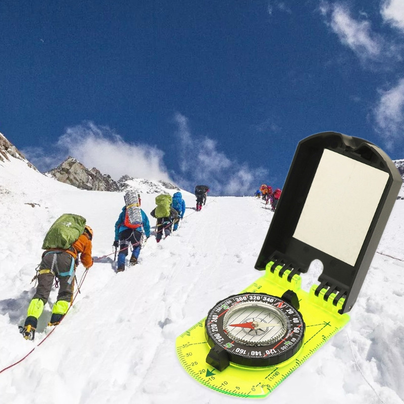 Profesionāls militārās armijas metāla novērošanas āra kompass klinometra instrumenti kempings daudzfunkcionāls caurspīdīgs precīzs kompass