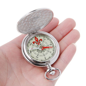 Ρολόι τσέπης Flip Compass Φορητή Πυξίδα πλοήγησης πεζοπορίας Φωτεινή στο σκοτάδι Μπρελόκ Πυξίδα αυτοκινήτου