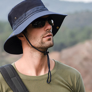 Καπέλο για ψάρεμα εξωτερικού χώρου, αναπνέον, πτυσσόμενο μονόχρωμο καπάκι Κάμπινγκ Πεζοπορία Καλοκαίρι για αγόρια Sun Boonie Hat Sunshade Εξοπλισμός