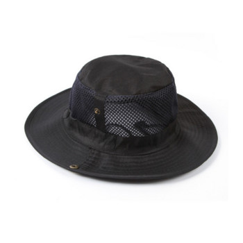 Καπέλο κουβά Fahsion για άνδρες Γυναικείο Καλοκαιρινό μονόχρωμο διχτυωτό καπέλο ψαρέματος με φαρδύ γείσο Anti-UV Καπέλο για τον ήλιο παραλίας