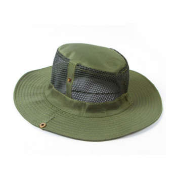 Καπέλο κουβά Fahsion για άνδρες Γυναικείο Καλοκαιρινό μονόχρωμο διχτυωτό καπέλο ψαρέματος με φαρδύ γείσο Anti-UV Καπέλο για τον ήλιο παραλίας