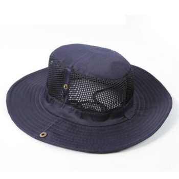 Модна шапка тип кофа за мъже, жени, лятна едноцветна мрежеста дишаща шапка за риболов с широка периферия, анти-UV плажна слънчева шапка
