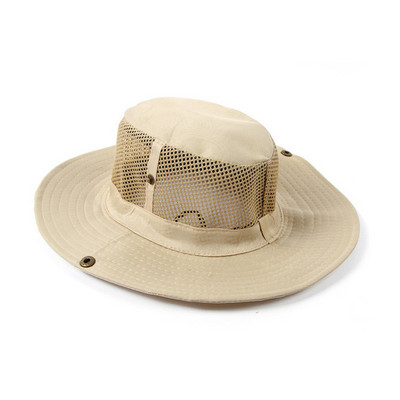 Καπέλο κουβά Fahsion για άνδρες Γυναικείο Καλοκαιρινό μονόχρωμο διχτυωτό καπέλο ψαρέματος με φαρδύ γείσο Anti-UV Καπέλο για τον ήλιο παραλίας