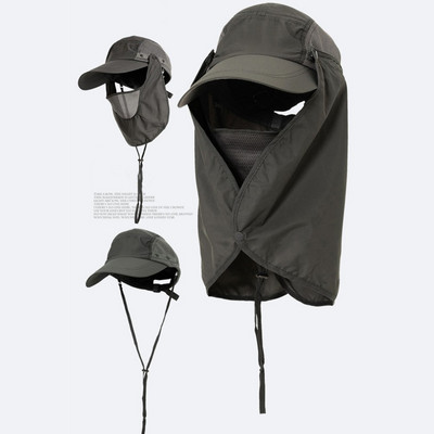 Välispesapalli kiirkuivav UV-kaitsega müts kaitseb nägu kaela kate kalapüük jalgrattasõit ronimine meeste naiste eemaldatav müts päikesemütsi