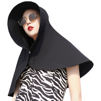 Pălării de plajă pentru femei Pălării de vară cu boruri mari cu clapă pentru gât Protecție completă Protecție UV Pescuit Drumeții Protector pentru gât