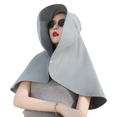 Pălării de plajă pentru femei Pălării de vară cu boruri mari cu clapă pentru gât Protecție completă Protecție UV Pescuit Drumeții Protector pentru gât