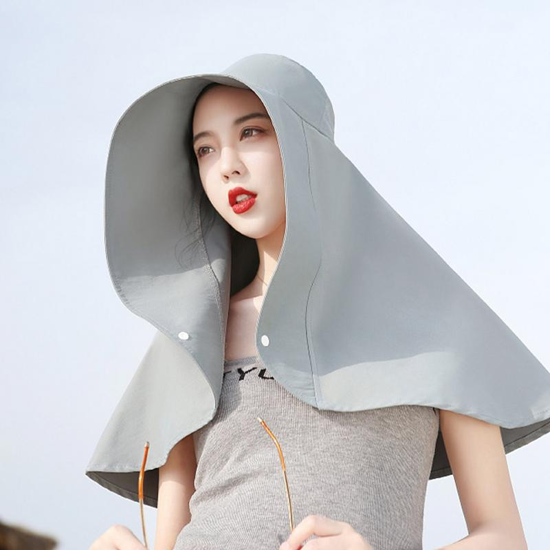 Pălării de plajă pentru femei Pălării de vară cu boruri mari cu clapă pentru gât Protecție completă Protecție UV Pescuit Drumeții Protector pentru gât