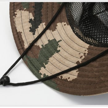 Мъжка шапка със сенник Шапка за спорт на открито лятна слънцезащитна шапка с голяма периферия Рибарска шапка Предотвратяване на комари, риболов, туризъм, катерене, шапка