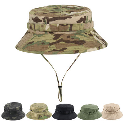 Camo Sport Cap Military Airsoft Ψάρεμα Πεζοπορία Κυνήγι Ψαράς Κάμπινγκ Panama Bucket Καπέλο Breathable Mesh Sun Boonie Balaclava