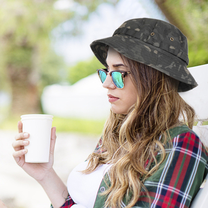 Camo Sport Cap Military Airsoft Ψάρεμα Πεζοπορία Κυνήγι Ψαράς Κάμπινγκ Panama Bucket Καπέλο Breathable Mesh Sun Boonie Balaclava