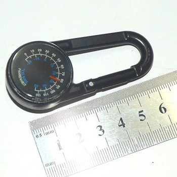 Μεταλλικό μπρελόκ εξωτερικού χώρου Mini Compass Πόρπη Ορειβατικού κλειδιού Snap Hook Θερμόμετρο Πυξίδα Carabiner Πυξίδα αυτοκινήτου