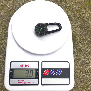 Μεταλλικό μπρελόκ εξωτερικού χώρου Mini Compass Πόρπη Ορειβατικού κλειδιού Snap Hook Θερμόμετρο Πυξίδα Carabiner Πυξίδα αυτοκινήτου